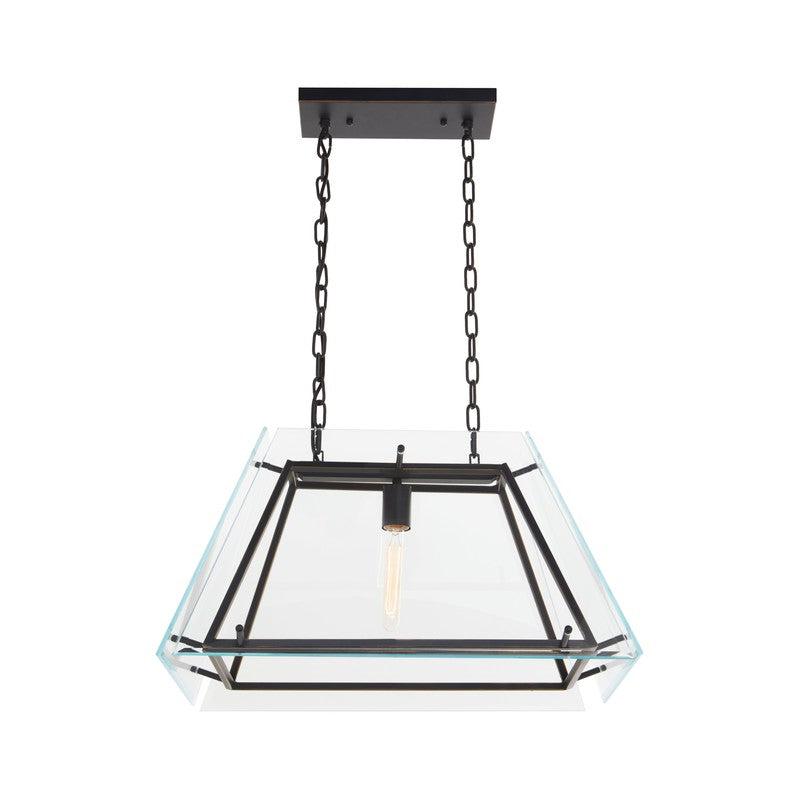 Compton Single Bulb Glass Industrial Pendant-Niro Home-Nickel-nirohome