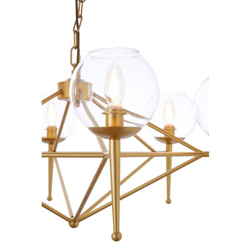 Cooley Gold Glass Shade Chandelier-Niro Home-6 Bulbs-nirohome