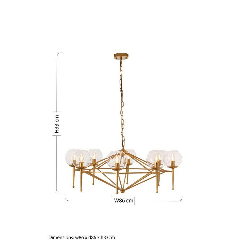 Cooley Gold Glass Shade Chandelier-Niro Home-6 Bulbs-nirohome