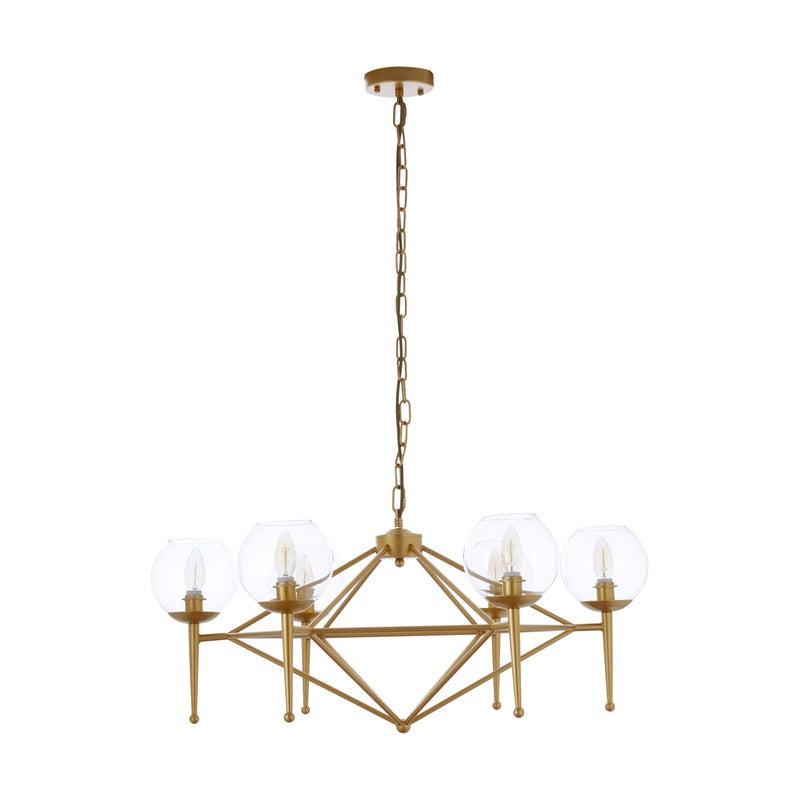 Cooley Gold Glass Shade Chandelier-Niro Home-6 Bulbs-nirohome