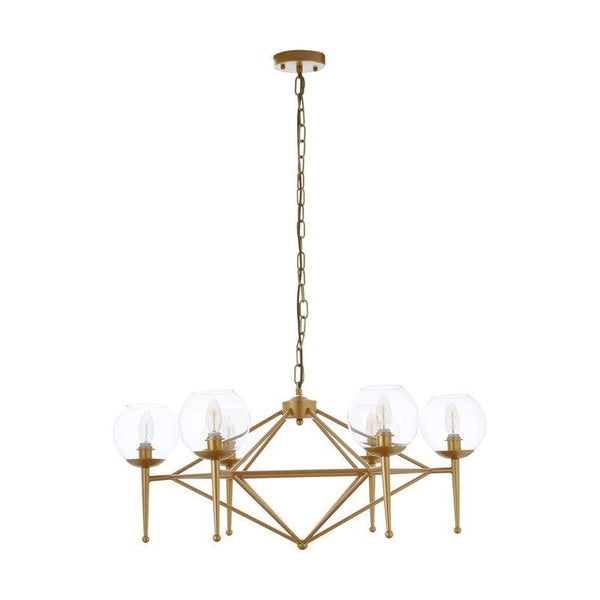 Cooley Gold Glass Shade Chandelier