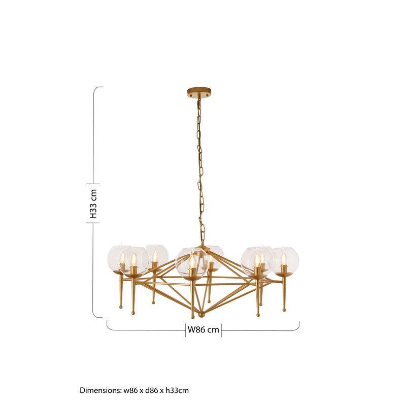 Cooley Gold Glass Shade Chandelier-Wrenford & Co.-6 Bulbs-nirohome