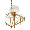Cooley Gold Glass Shade Chandelier-Wrenford & Co.-6 Bulbs-nirohome
