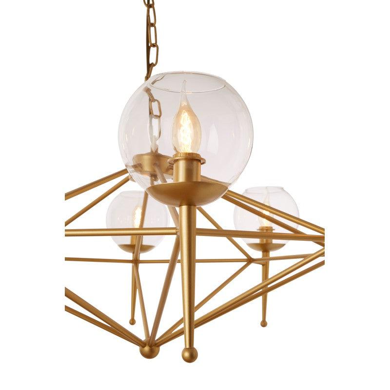 Cooley Gold Glass Shade Chandelier-Wrenford & Co.-6 Bulbs-nirohome