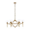 Cooley Gold Glass Shade Chandelier-Wrenford & Co.-6 Bulbs-nirohome