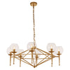 Cooley Gold Glass Shade Chandelier-Wrenford & Co.-8 Bulbs-nirohome