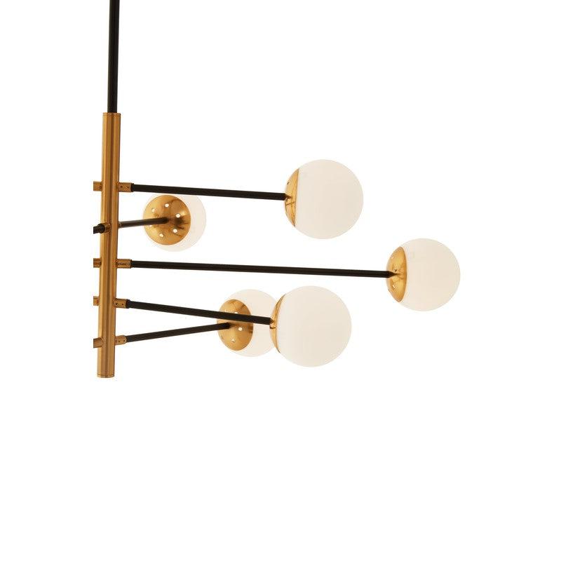 Cowan 10 Bulb Black & Gold Rod Chandelier-Niro Home-nirohome