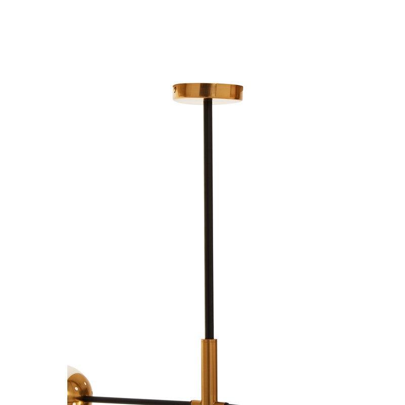 Cowan 10 Bulb Black & Gold Rod Chandelier-Wrenford & Co.-nirohome