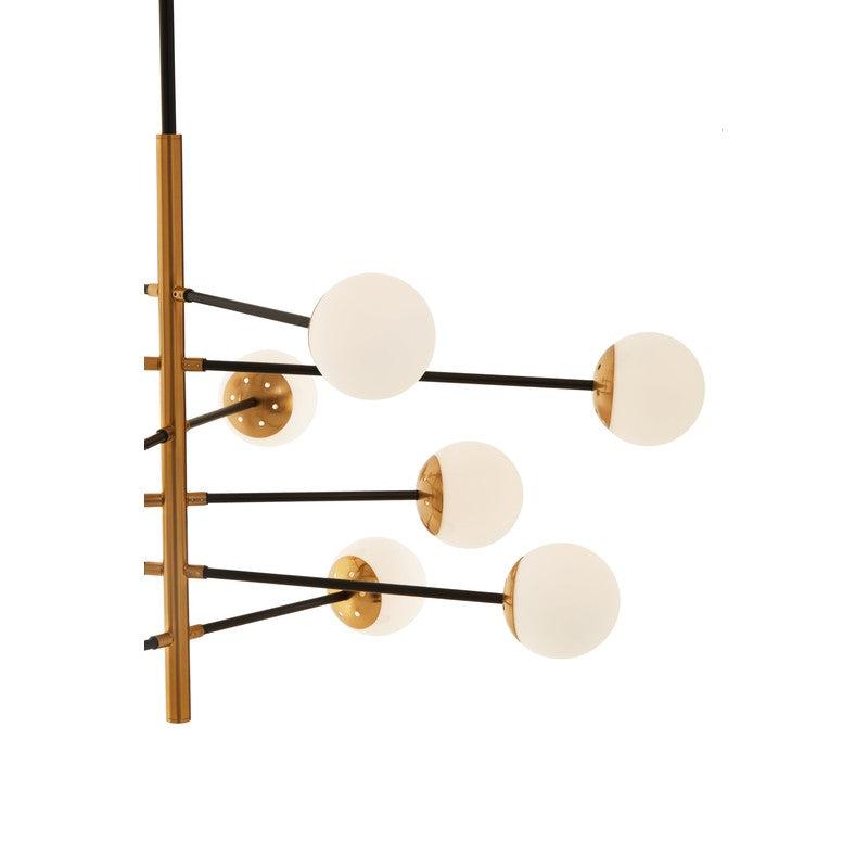 Cowan 12 Bulb Black & Gold Rod Chandelier-Niro Home-nirohome