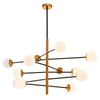 Cowan 12 Bulb Black & Gold Rod Chandelier-Wrenford & Co.-nirohome