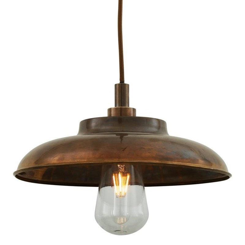 Darya Brass Industrial Factory Pendant-Mullan Lighting-Antique Brass-Clear-100cm-nirohome