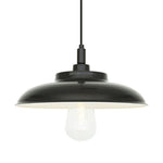 Darya Brass Industrial Factory Pendant-Mullan Lighting-Powder Coated Matt Black With White Inner-Clear-100cm-nirohome