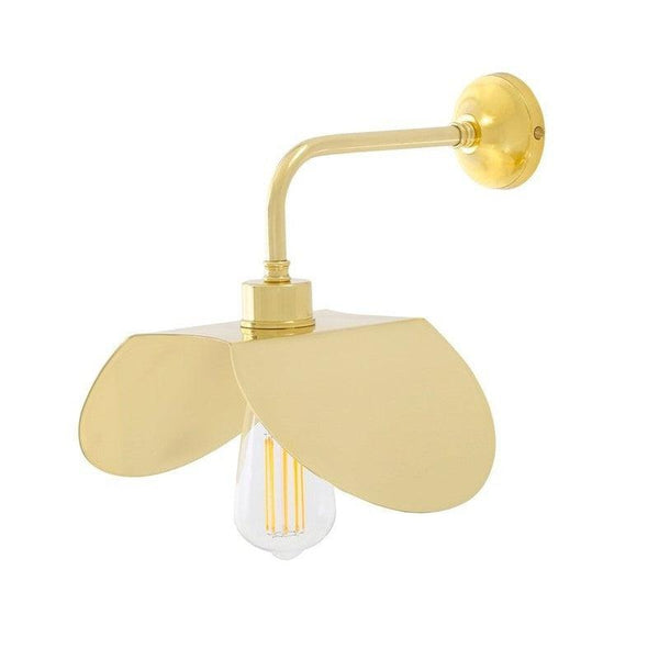 Dodoma Modern Wall Light With Angled Brass Shade