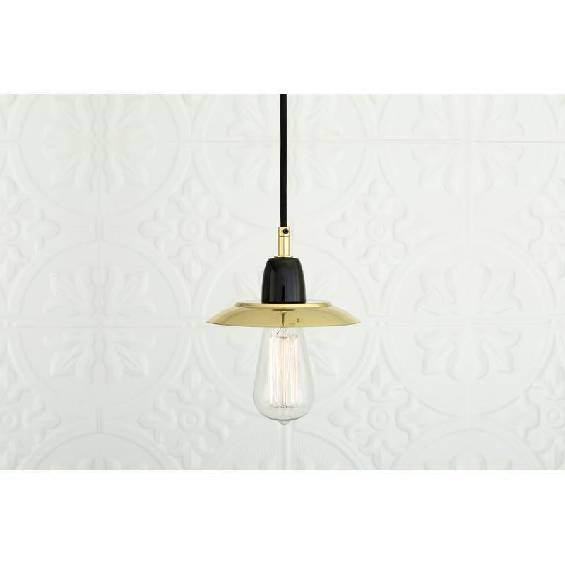 Doon Ceramic Pendant Light With Brass Shade-Mullan Lighting-nirohome