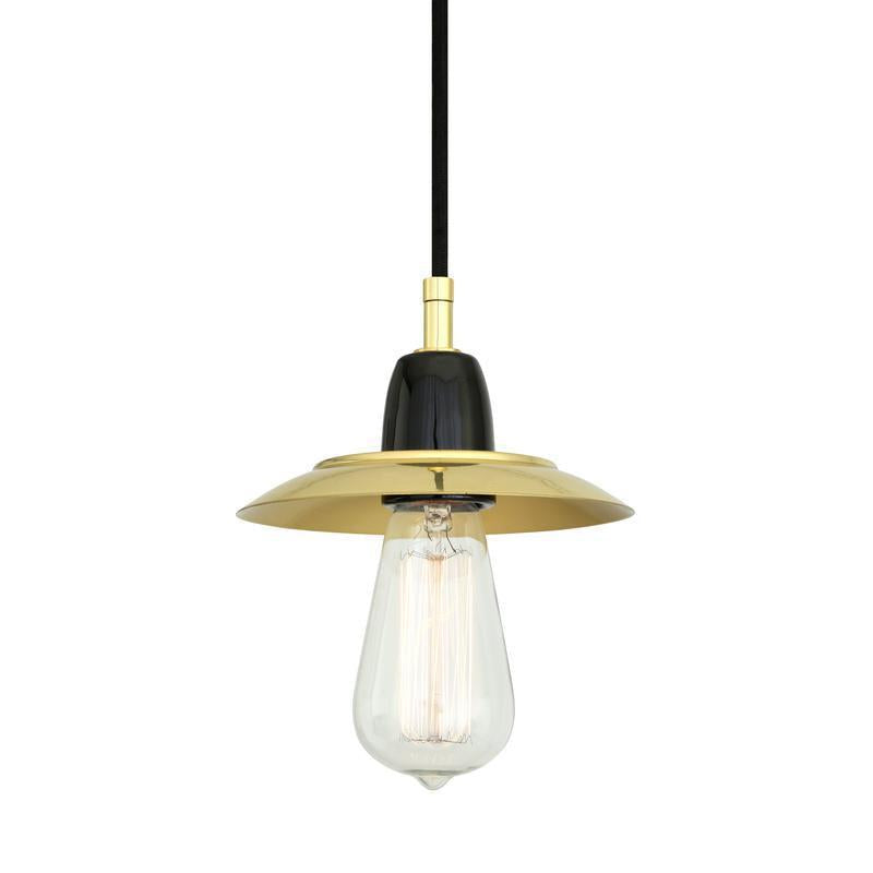 Doon Ceramic Pendant Light With Brass Shade-Mullan Lighting-nirohome