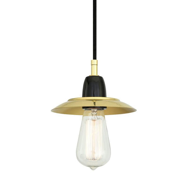 Doon Ceramic Pendant Light With Brass Shade