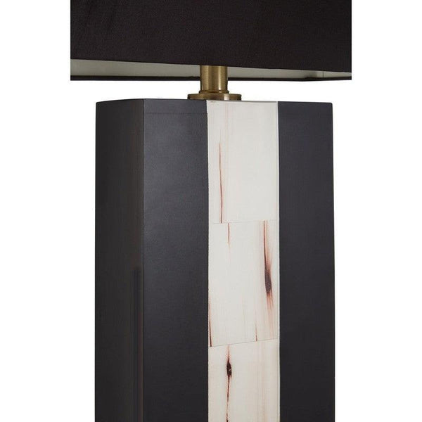 Dorothy Marble and Black Two Tone Table Lamp With Fabric Shade