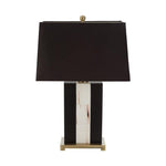 Dorothy Marble and Black Two Tone Table Lamp With Fabric Shade-Niro Home-nirohome