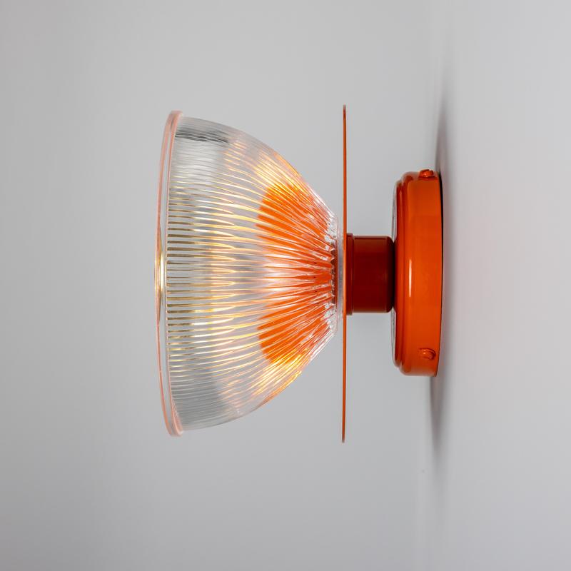 Eclipse Coloured Brass & Prismatic Glass Dish Wall Light-Mullan Lighting-Antique Pink-nirohome