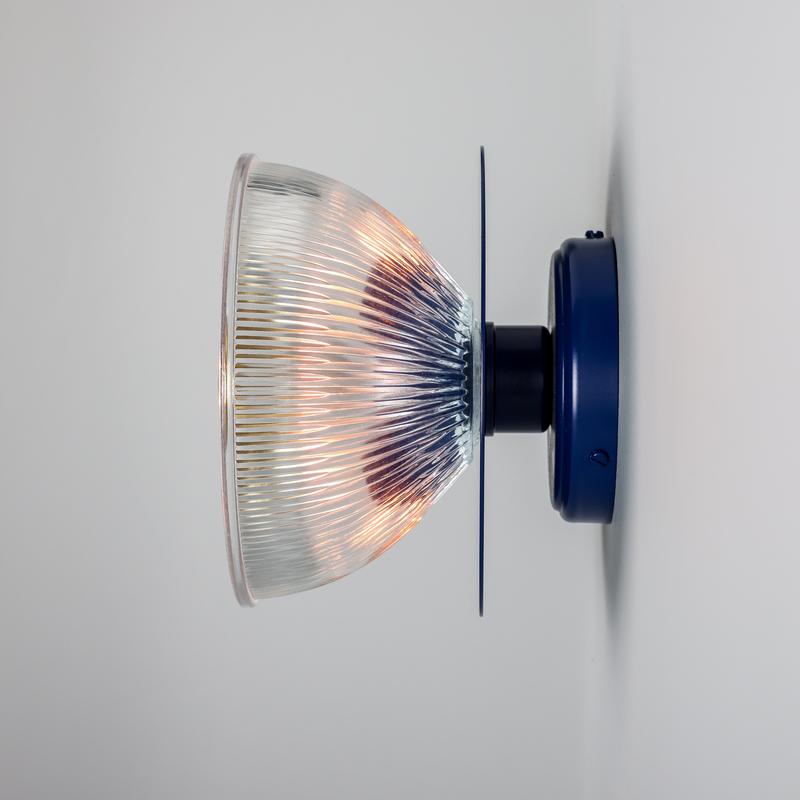 Eclipse Coloured Brass & Prismatic Glass Dish Wall Light-Mullan Lighting-Antique Pink-nirohome