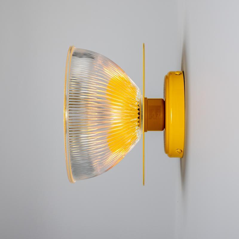 Eclipse Coloured Brass & Prismatic Glass Dish Wall Light-Mullan Lighting-Antique Pink-nirohome