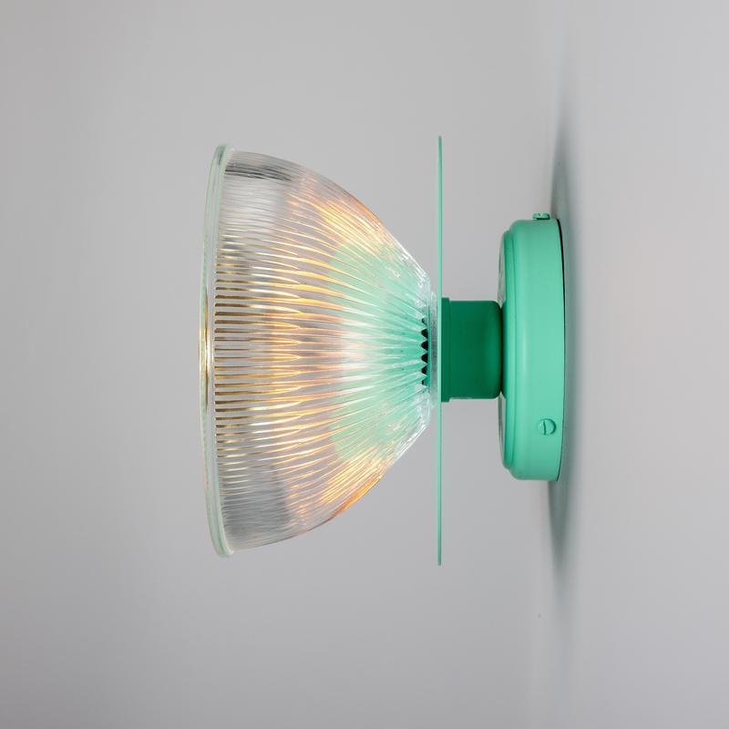 Eclipse Coloured Brass & Prismatic Glass Dish Wall Light-Mullan Lighting-Antique Pink-nirohome