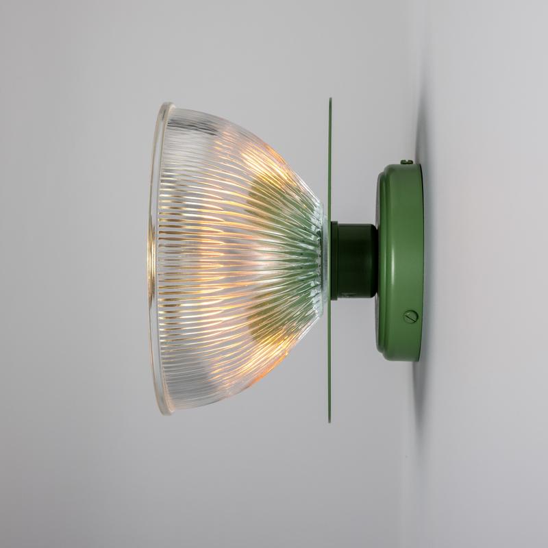 Eclipse Coloured Brass & Prismatic Glass Dish Wall Light-Mullan Lighting-Antique Pink-nirohome