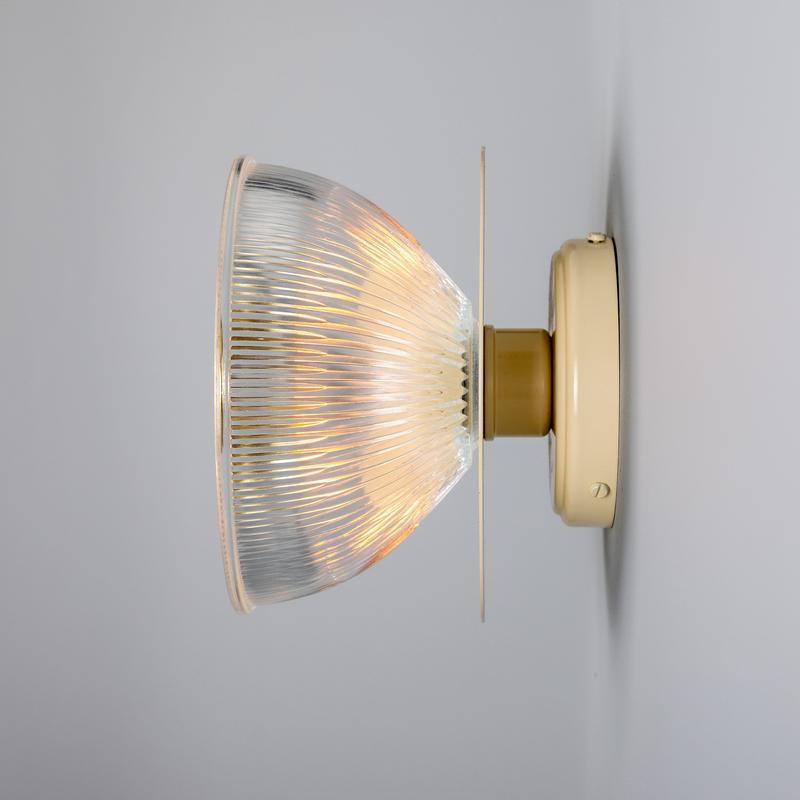 Eclipse Coloured Brass & Prismatic Glass Dish Wall Light-Mullan Lighting-Antique Pink-nirohome