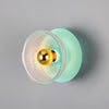 Eclipse Coloured Brass & Prismatic Glass Dish Wall Light-Mullan Lighting-Mint Turquoise-nirohome