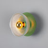 Eclipse Coloured Brass & Prismatic Glass Dish Wall Light-Mullan Lighting-Powder Coated Sage Green-nirohome