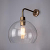 Eden Clear Open Glass Globe Wall Light 25cm-Mullan Lighting-Antique Brass-nirohome