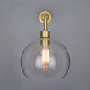 Eden Clear Open Glass Globe Wall Light 25cm-Mullan Lighting-Antique Brass-nirohome