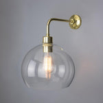 Eden Clear Open Glass Globe Wall Light 25cm-Mullan Lighting-Polished Brass-nirohome