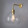 Eden Clear Open Glass Globe Wall Light 25cm-Mullan Lighting-Satin Brass-nirohome