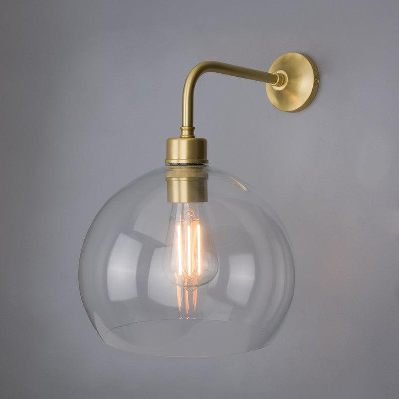 Eden Clear Open Glass Globe Wall Light 25cm-Mullan Lighting-Satin Brass-nirohome