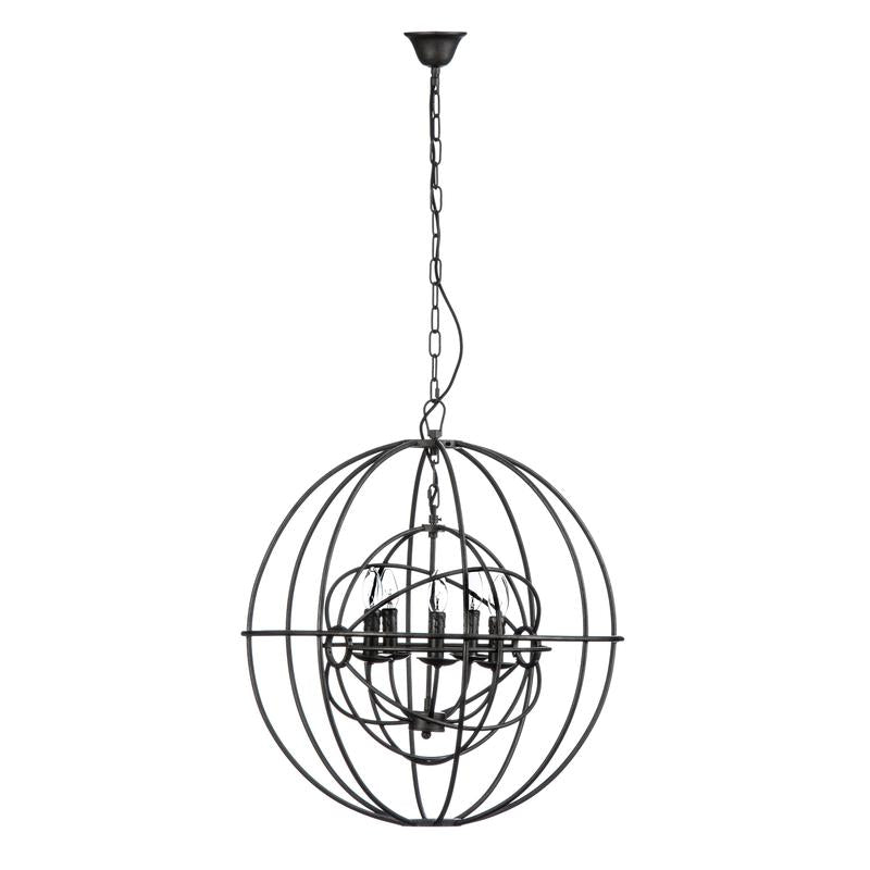 Eldridge 5 arm round pendant light-Wrenford & Co.-nirohome