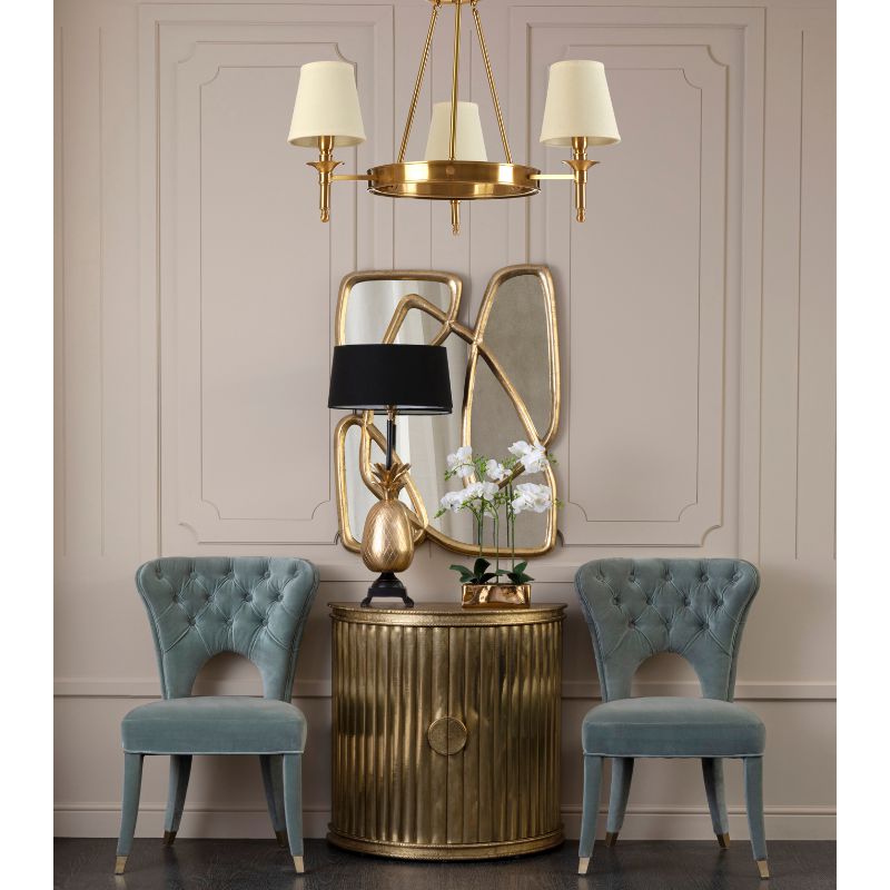 Ellison Traditional Chandelier With Empire Shades-Wrenford & Co.-3 Arm-nirohome
