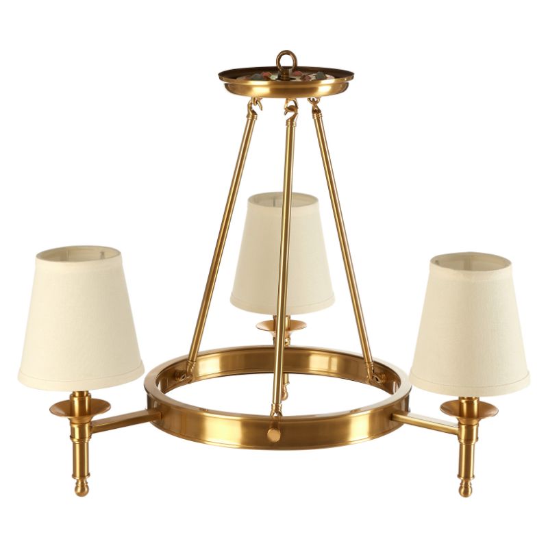 Ellison Traditional Chandelier With Empire Shades-Wrenford & Co.-3 Arm-nirohome