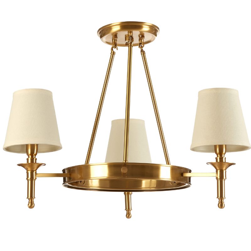 Ellison Traditional Chandelier With Empire Shades-Wrenford & Co.-3 Arm-nirohome