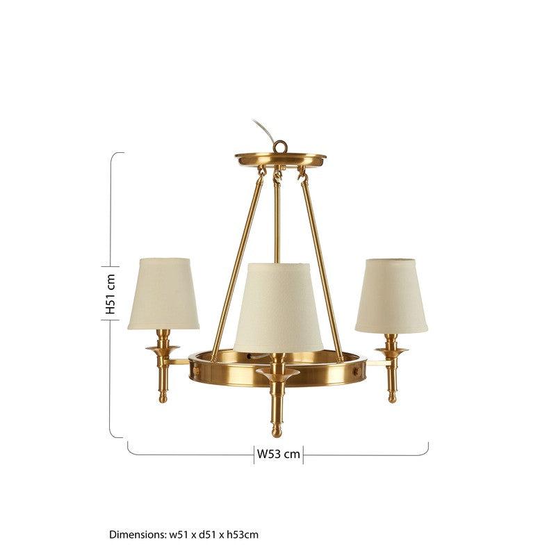 Ellison Traditional Chandelier With Empire Shades-Wrenford & Co.-3 Arm-nirohome