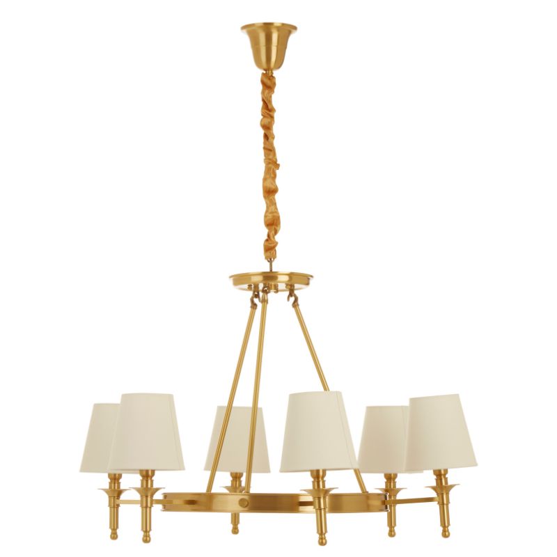Ellison Traditional Chandelier With Empire Shades-Wrenford & Co.-6 Arm-nirohome