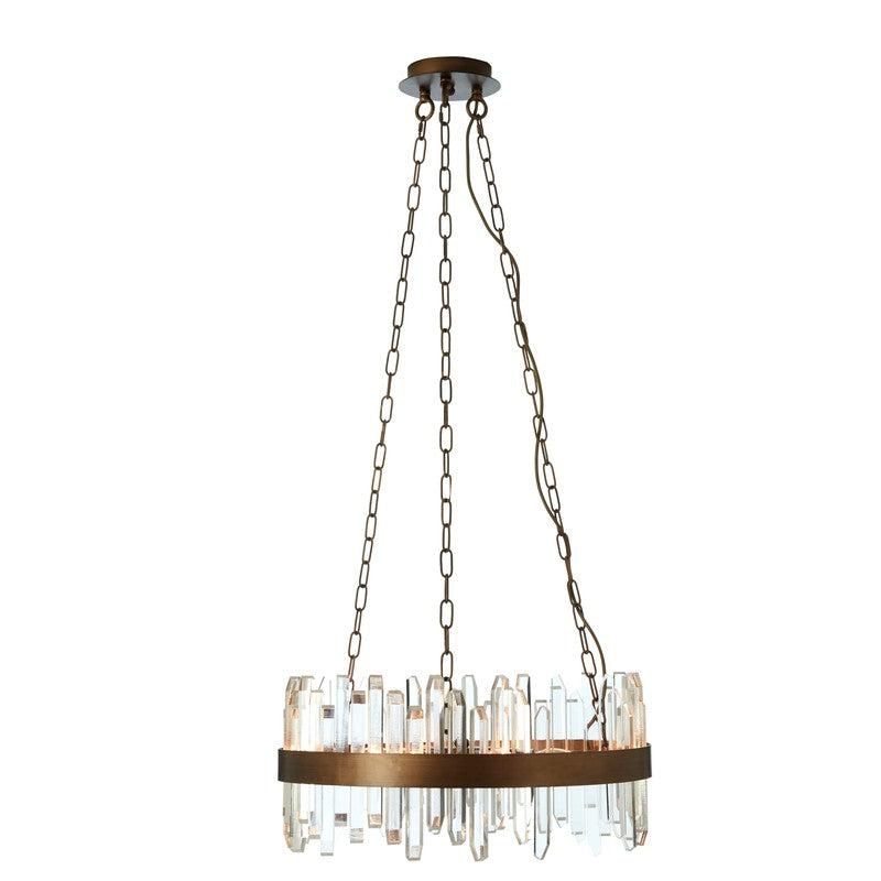 Emery Acrylic Rod Chandelier With Copper Band-Niro Home-nirohome