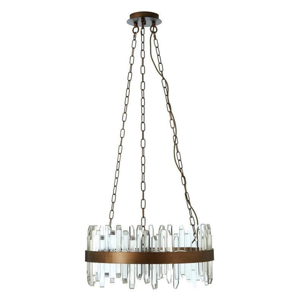 Emery Acrylic Rod Chandelier With Copper Band