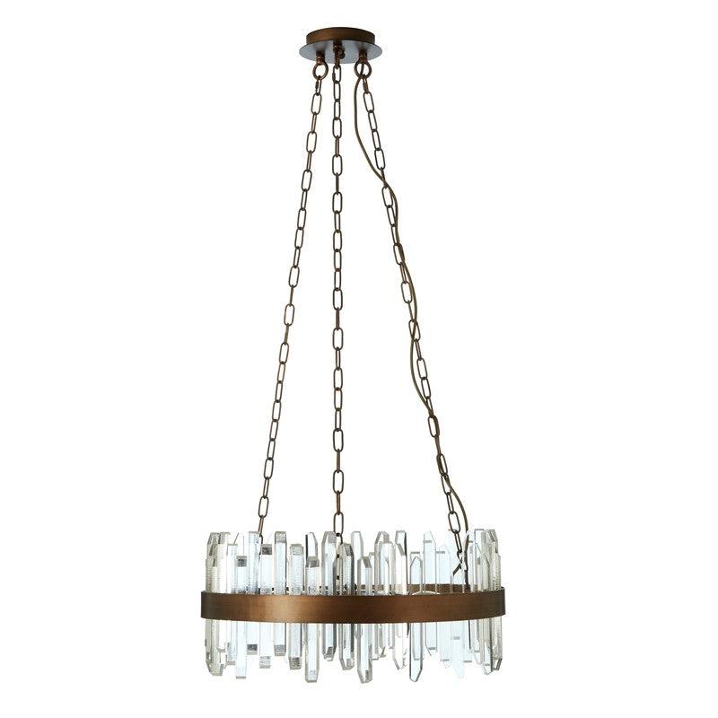 Emery Acrylic Rod Chandelier With Copper Band-Wrenford & Co.-nirohome