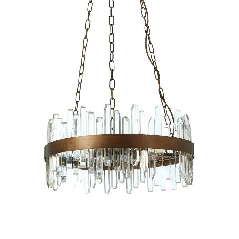 Emery Acrylic Rod Chandelier With Copper Band-Wrenford & Co.-nirohome