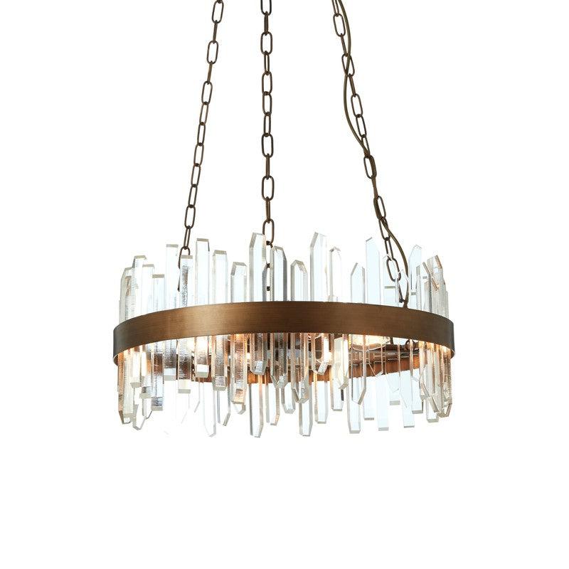 Emery Acrylic Rod Chandelier With Copper Band-Wrenford & Co.-nirohome