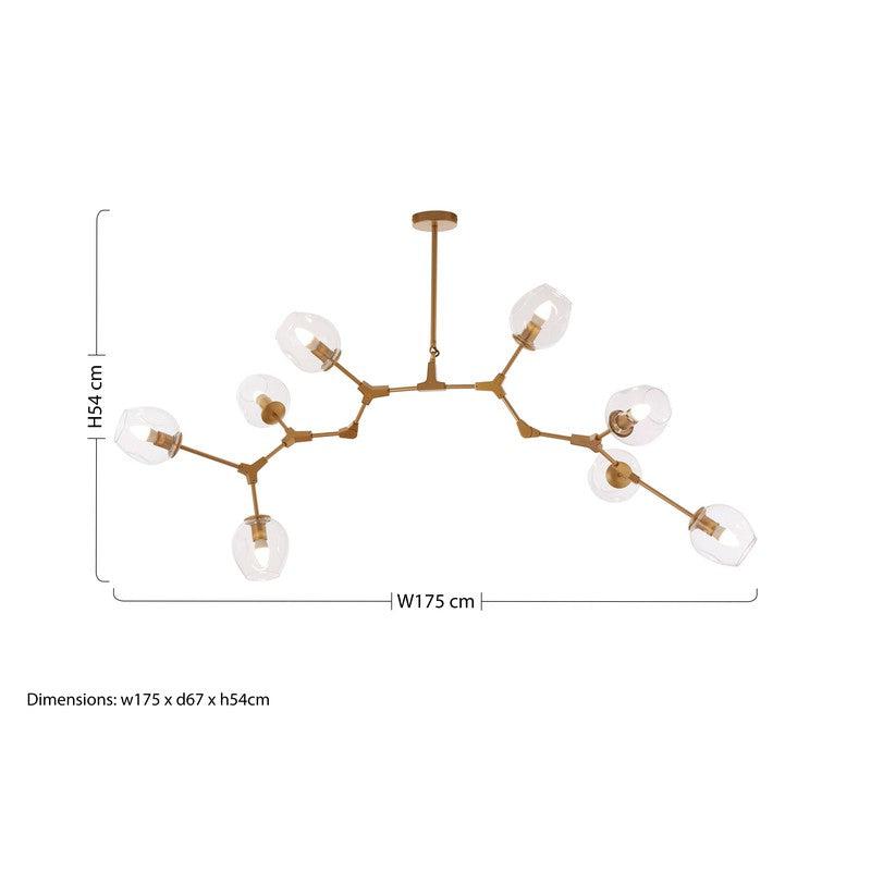 Estela Adjustable 8 Bulb Celestial Chandelier-Niro Home-nirohome