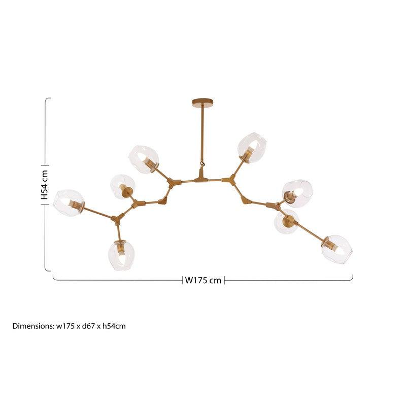 Estela Adjustable 8 Bulb Celestial Chandelier-Wrenford & Co.-nirohome
