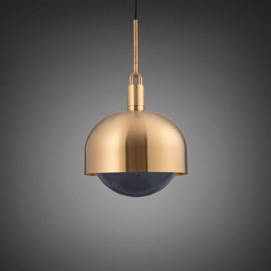 Buster + Punch Large Forked Pendant With Shade And Smoked Glass Globe