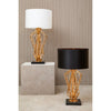 Garrison Geometric Bronze Table Lamp With Marble Base & Fabric Shade-Niro Home-Black-nirohome